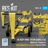 RESKIT RSK72-0020 US NAVY MHU-191/M (AERO 21A) Munitions Transporter (with adapters for missiles) (Carrier Fleet, C-130) (3D Printed model kit) 1/72